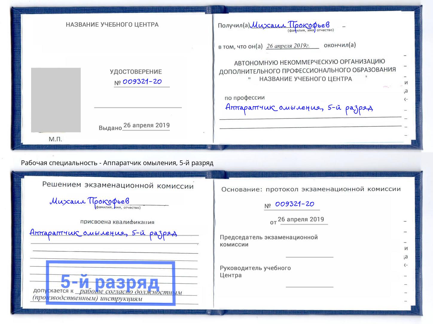 корочка 5-й разряд Аппаратчик омыления Фрязино